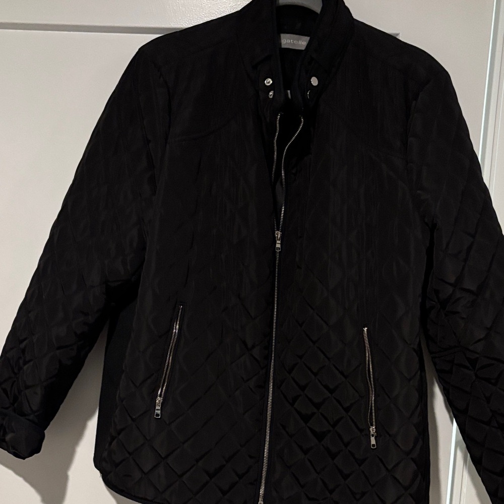 bagatelle Black Quilted Jacket with Label Detail